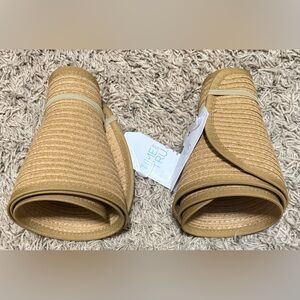 Time and Tru Women's Packable Straw Visor Hat Dark Natural (2)